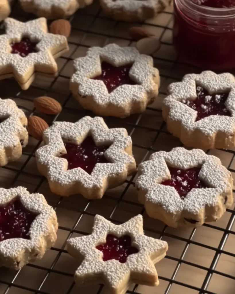Cranberry Linzer Cookies