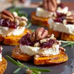 Cranberry, Pecan, Goat Cheese, Sweet Potato Bites