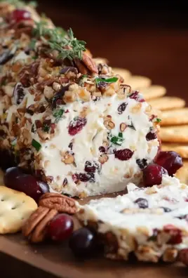Cranberry, Pecan and Cheese Log