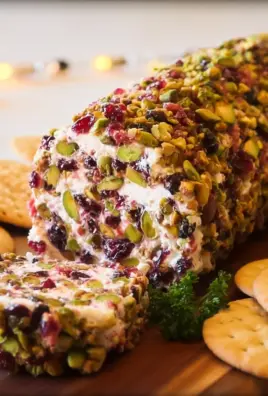Cranberry Pistachio Cheese Log (10 minutes)