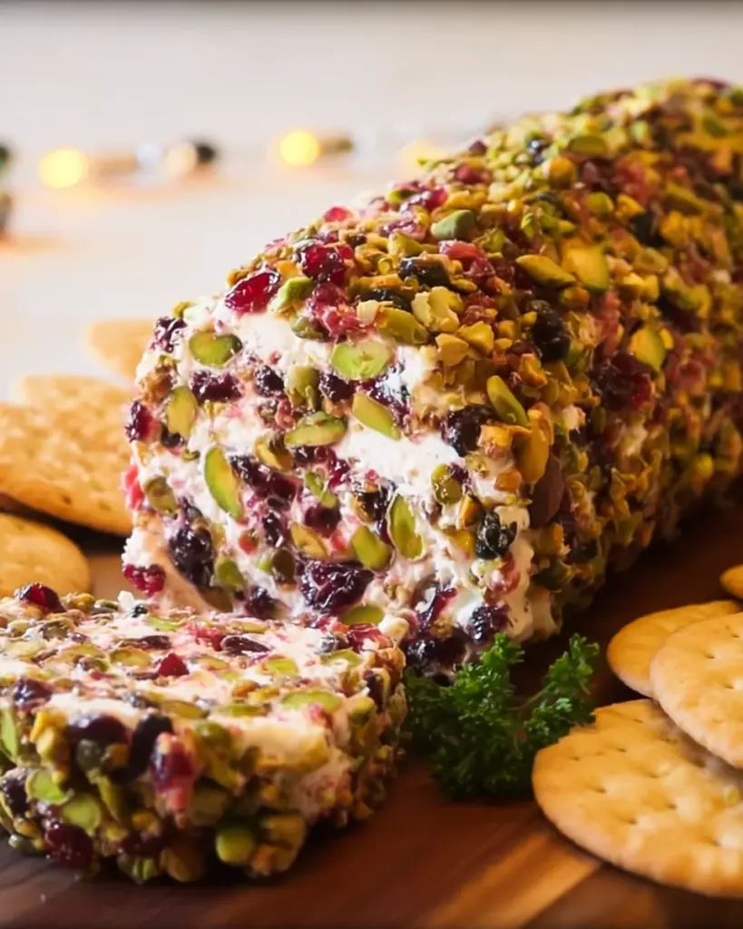 Cranberry Pistachio Cheese Log (10 minutes)