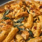 Creamy Pesto Chicken Pasta Bake