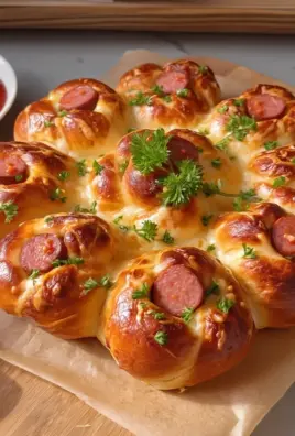 Flower Buns with Cheese and Sausage