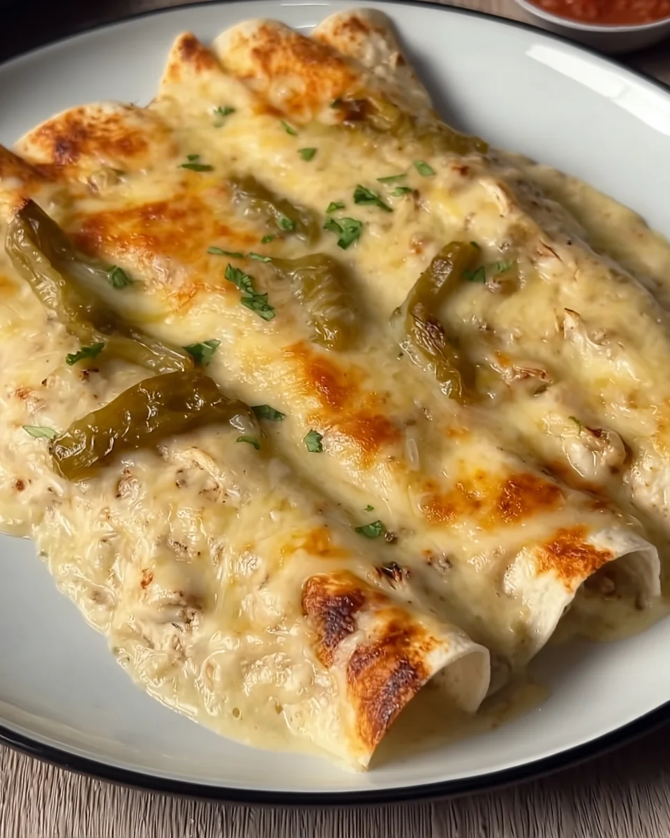 Green Chile White Chicken Enchiladas