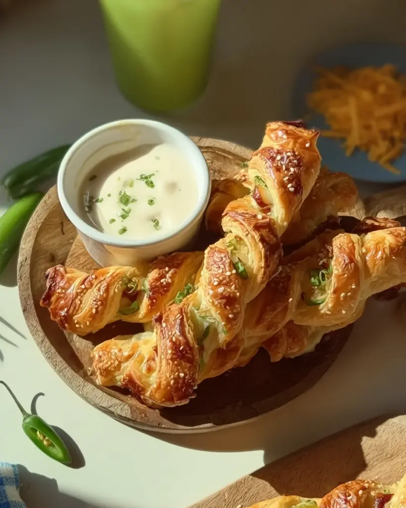 Jalapeños Popper Puff Pastry Twists