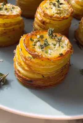 Potato Stacks with Garlic Herb Butter