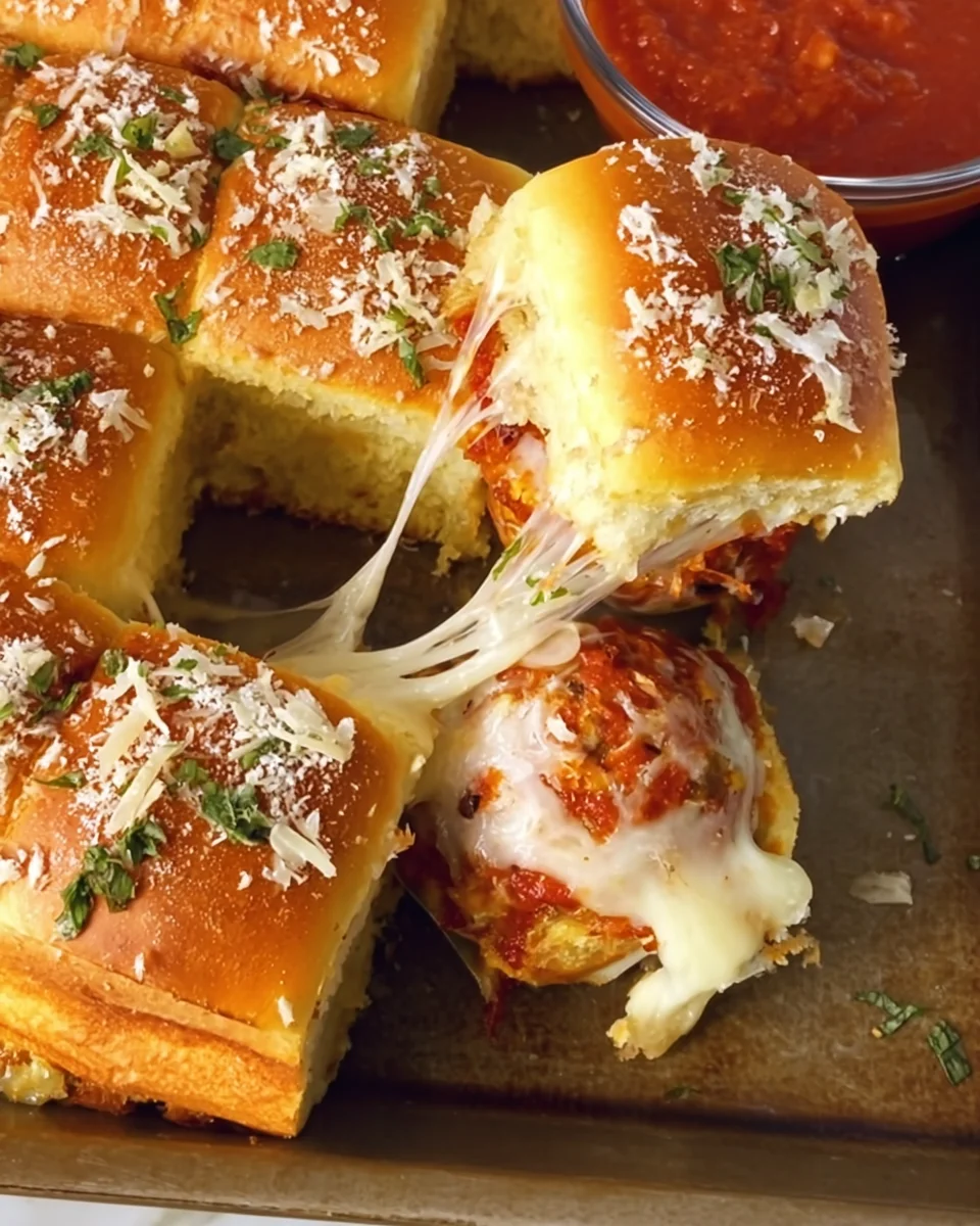 Pull-Apart Meatball Sliders with Garlic Parmesan Butter