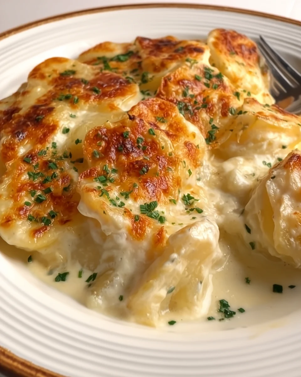 Roasted Garlic Potatoes au Gratin Roasted