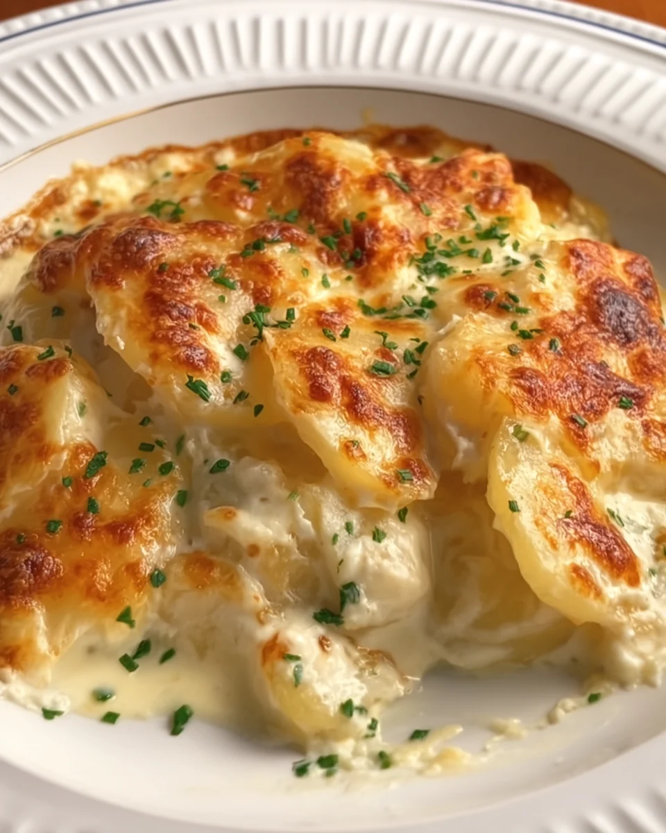 Roasted Garlic Potatoes au Gratin Roasted