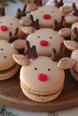 christmas reindeer macarons