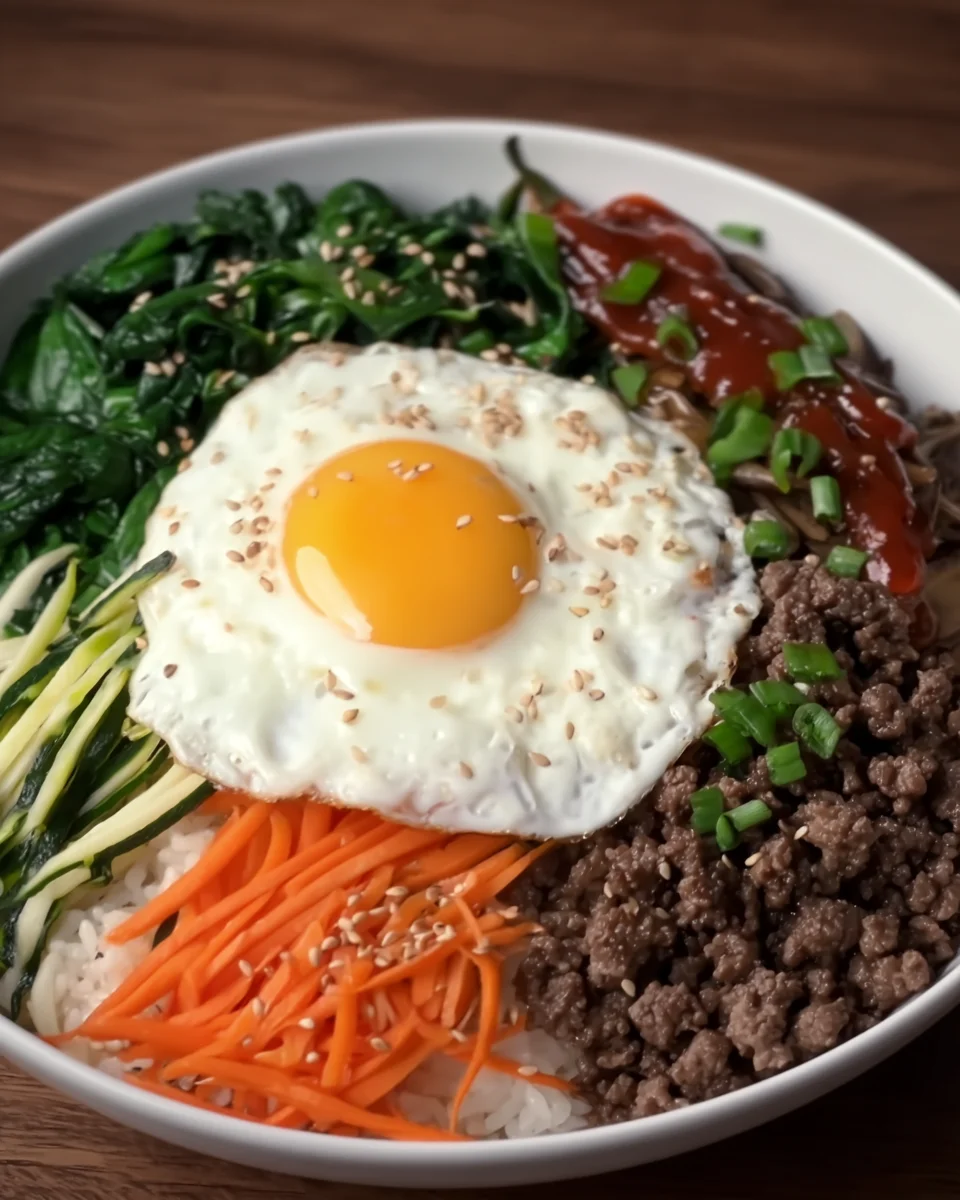 Bibimbap with Ground Beef Bibimbap