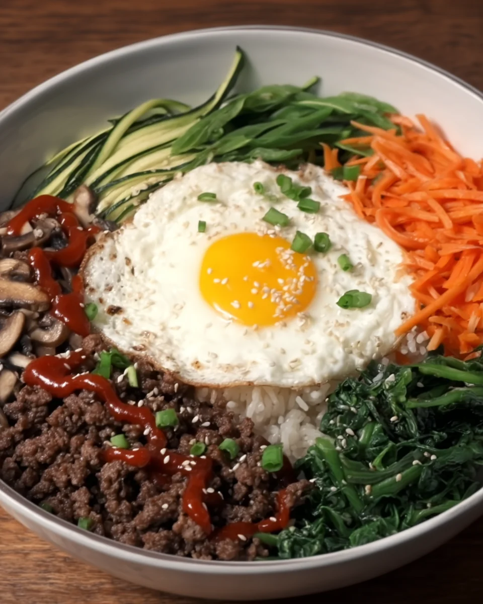 Bibimbap with Ground Beef Bibimbap