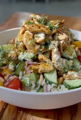 Chicken Shawarma Crispy Rice Salad