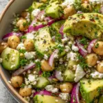 Chickpea Feta Avocado Salad