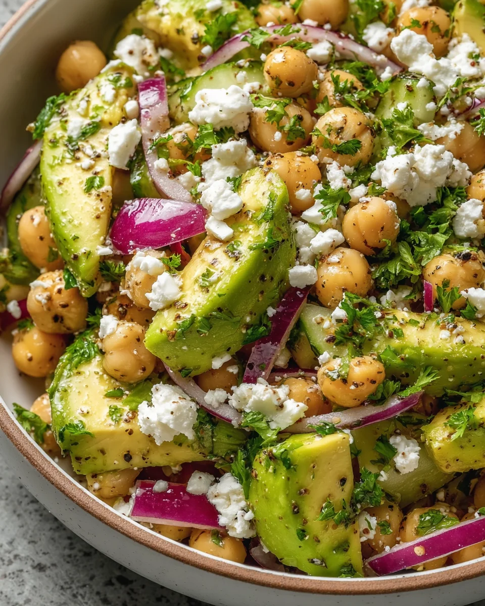 Chickpea Feta Avocado Salad Chickpea