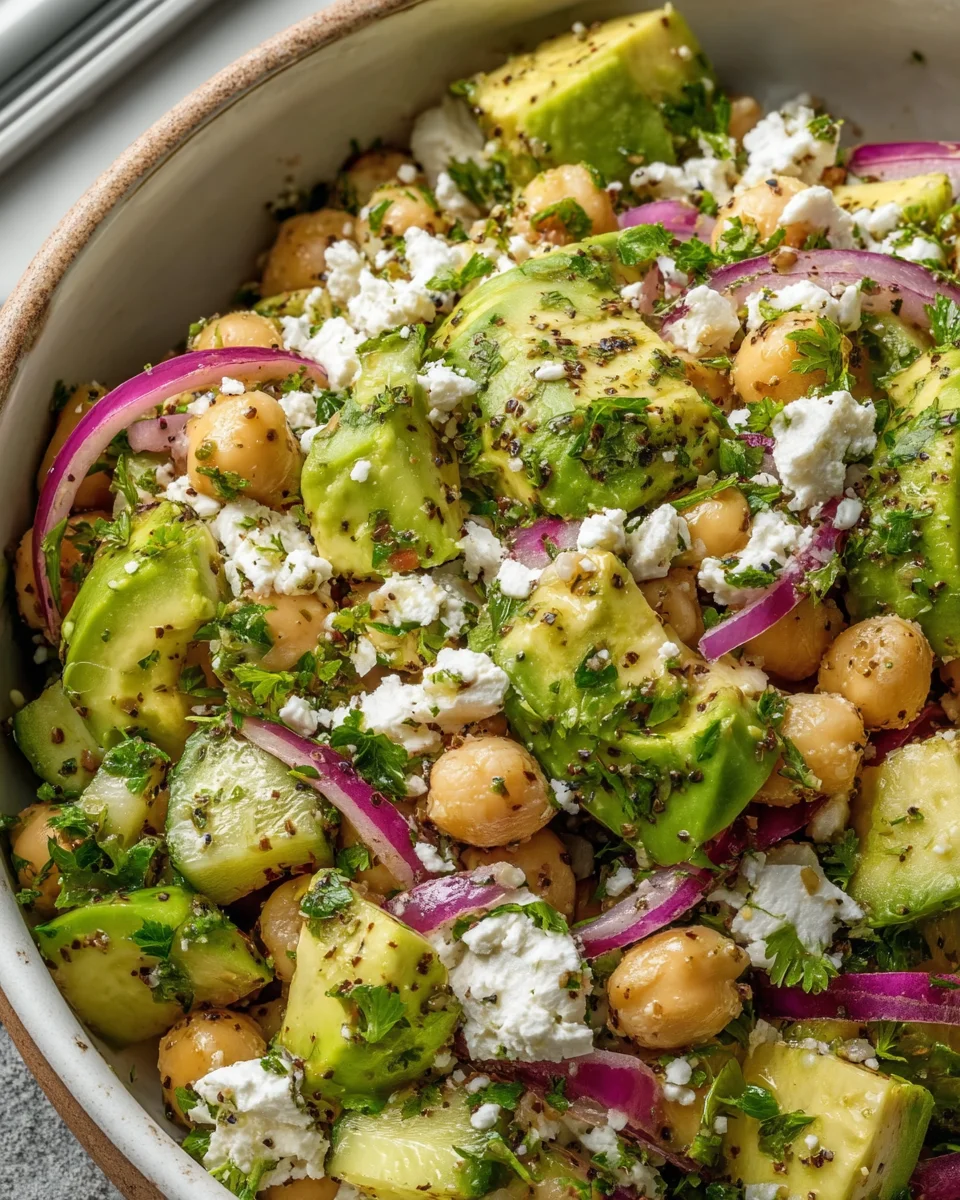 Chickpea Feta Avocado Salad Chickpea