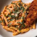Creamy Rose Pasta & Crispy Chicken Delight