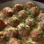 Creamy Turkey Meatballs with Mushroom Sauce