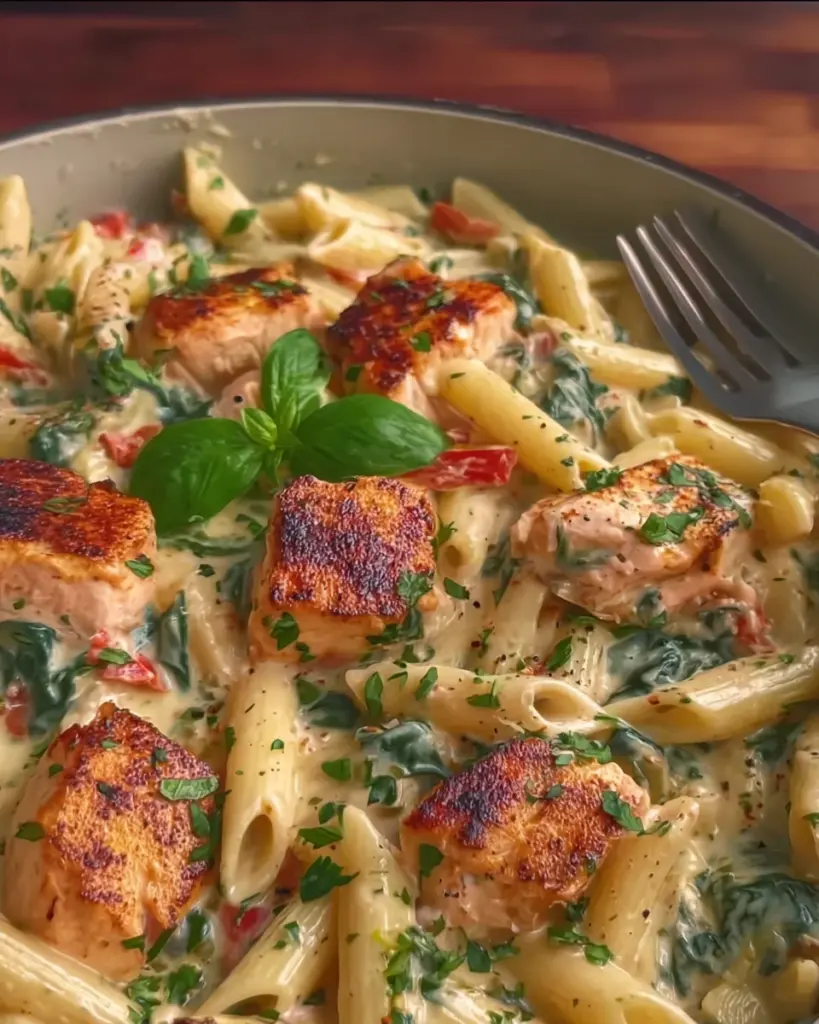 Creamy Tuscan Salmon Penne