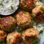 GREEK TURKEY MEATBALLS with HOMEMADE TZATZIKI