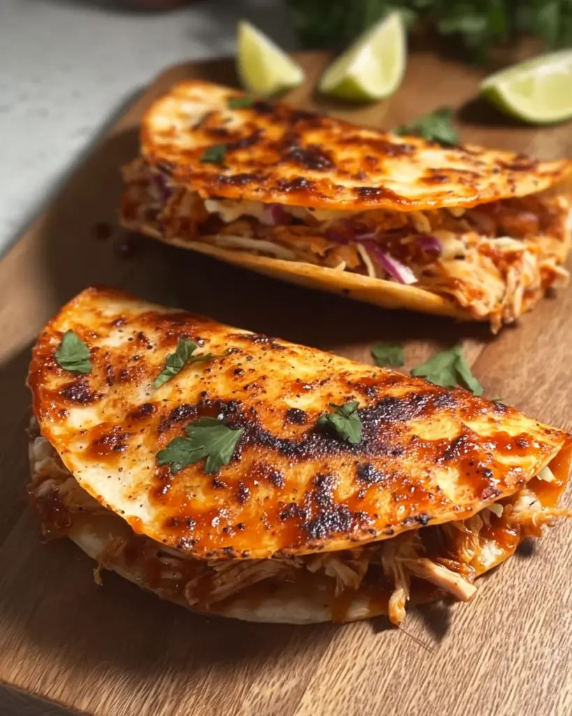 Garlic Honey BBQ Pulled Chicken Tacos