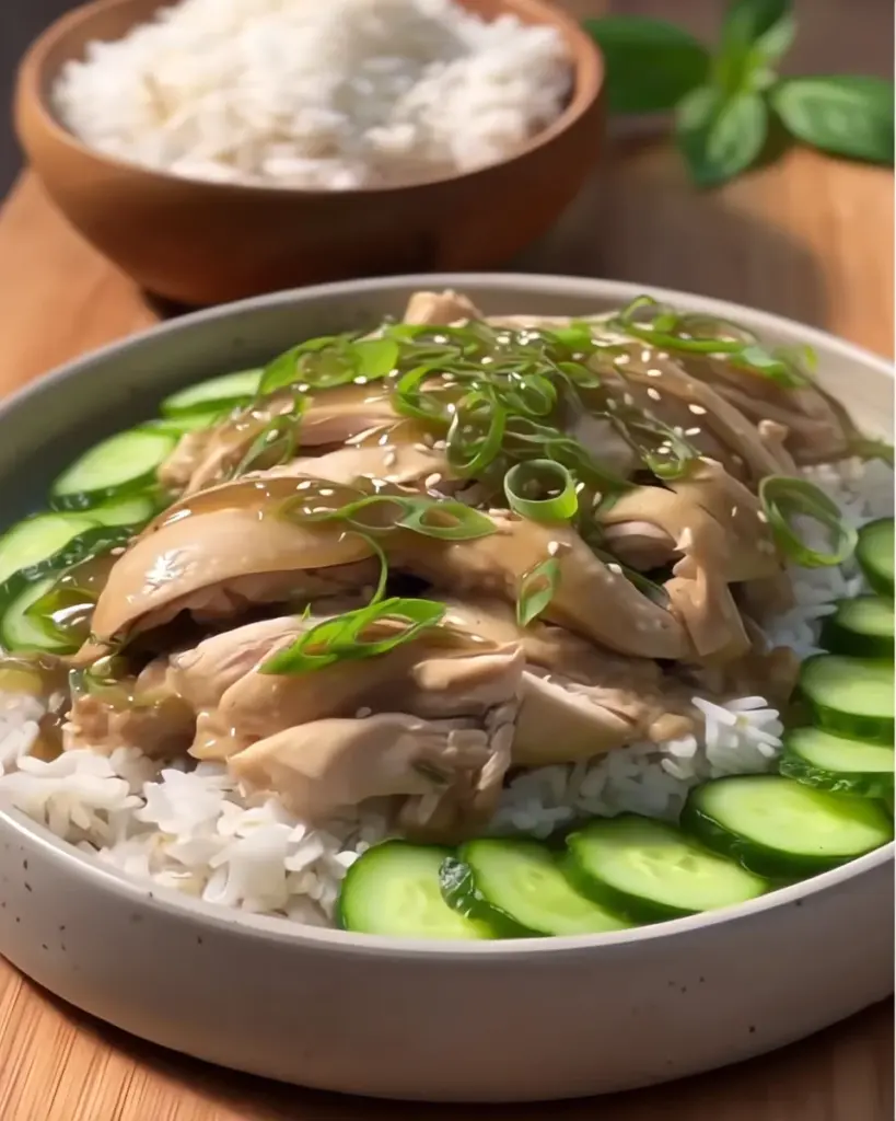 Poached Chinese Chicken with Ginger Scallion Sauce