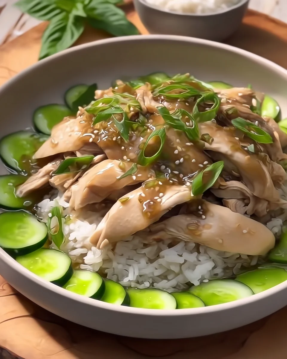 Poached Chinese Chicken with Ginger Scallion Sauce Poached