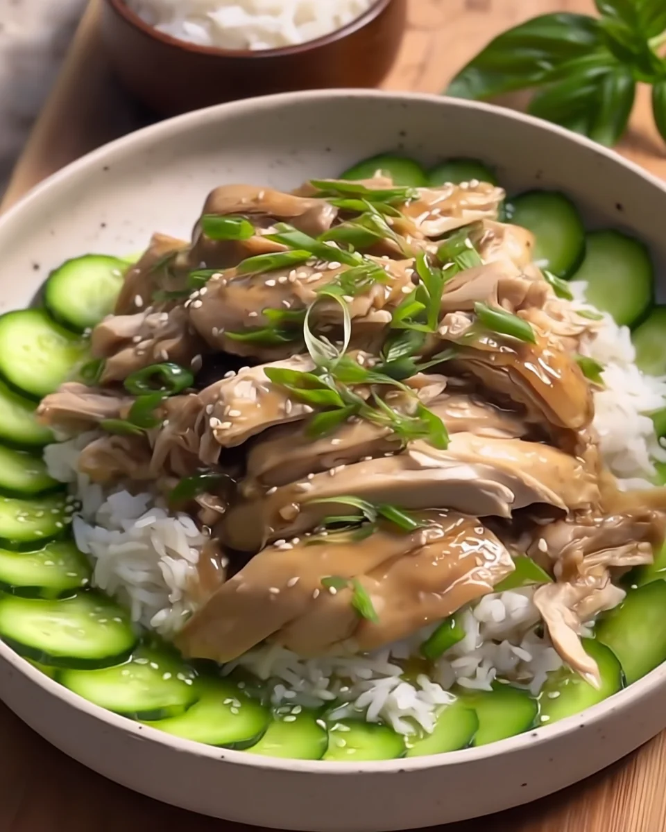 Poached Chinese Chicken with Ginger Scallion Sauce Poached
