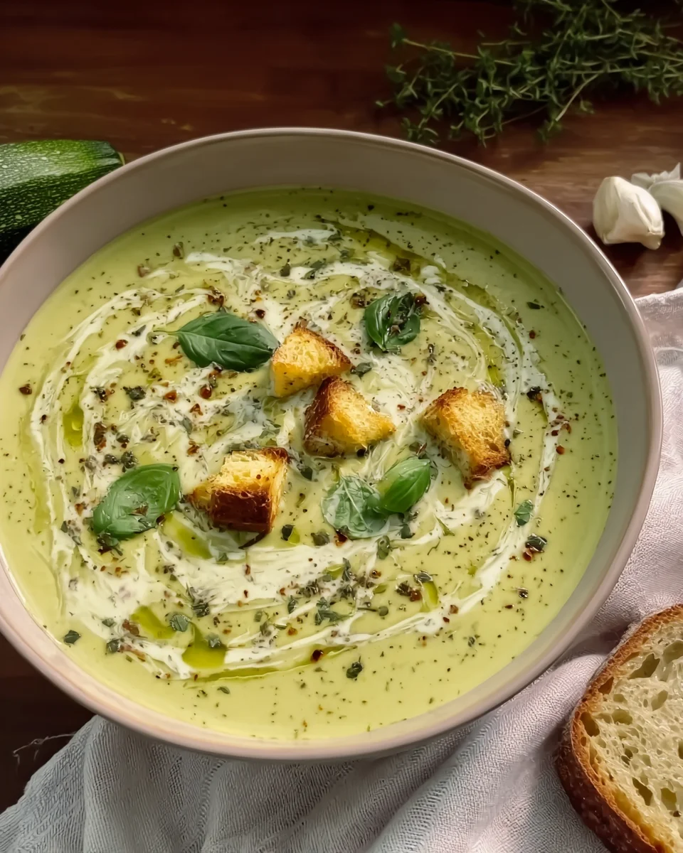 Roasted Courgette Soup Roasted