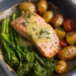 Sheet Pan Baked Salmon with Lemon Sauce