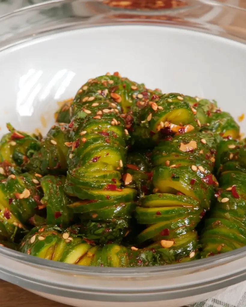 Spicy Spiral Cucumber Salad