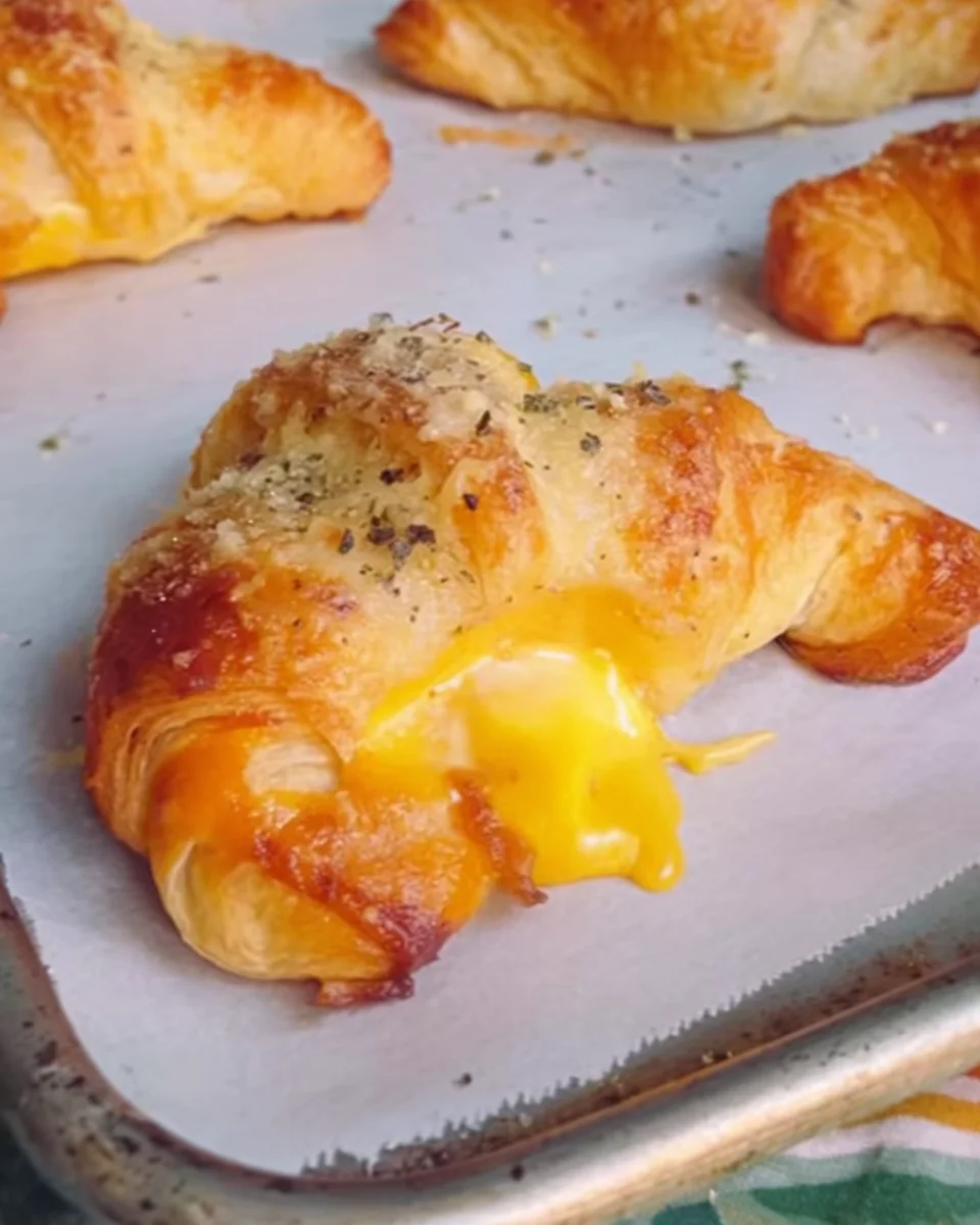 Bacon Egg & Cheese Garlic Parm Croissants