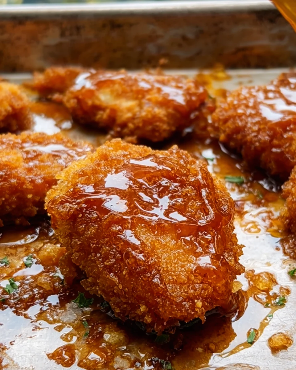 Baked Crunchy Hot Honey Chicken Baked