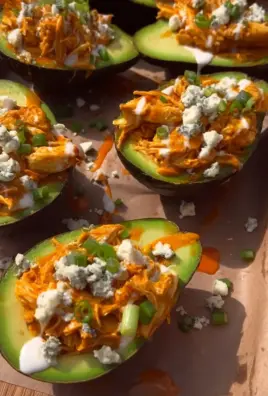 Buffalo Chicken Stuffed Avocados