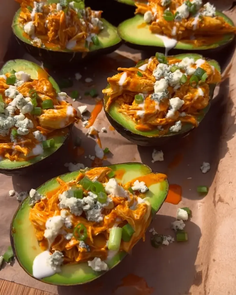 Buffalo Chicken Stuffed Avocados