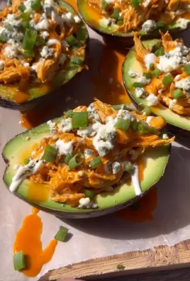Buffalo Chicken Stuffed Avocados