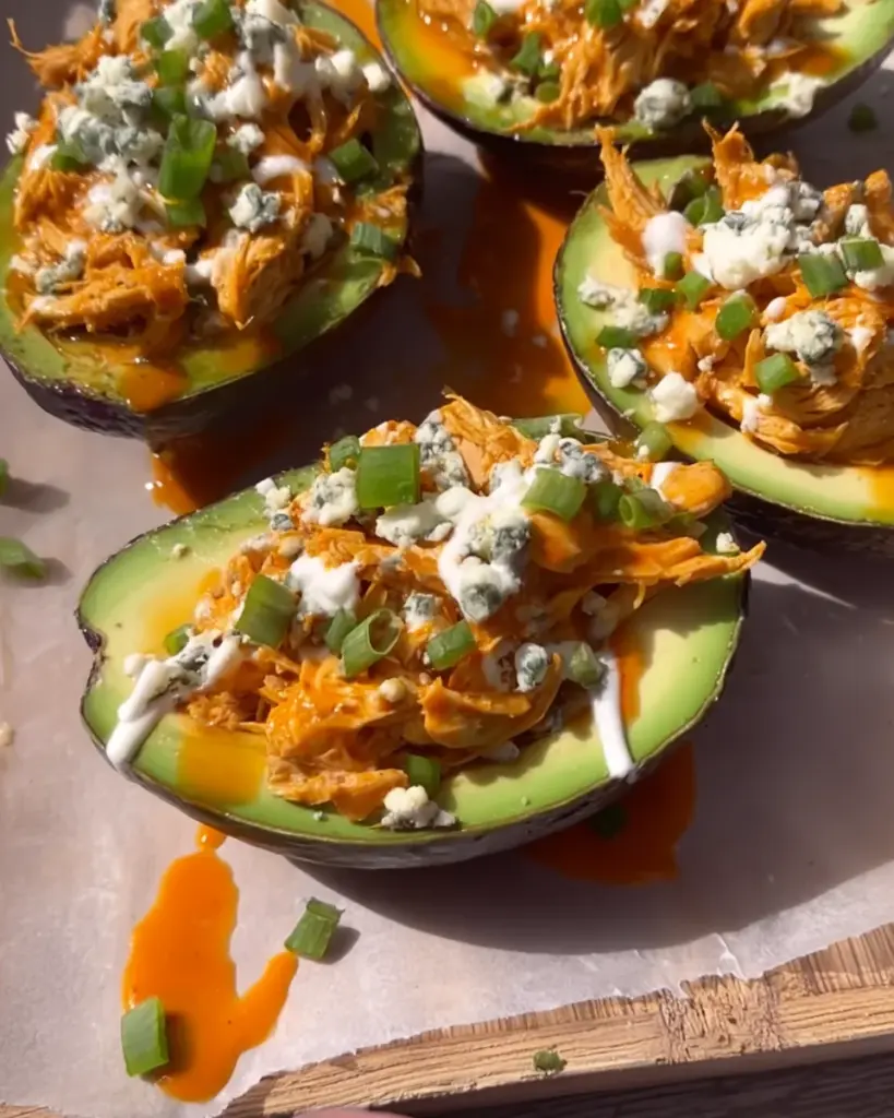 Buffalo Chicken Stuffed Avocados