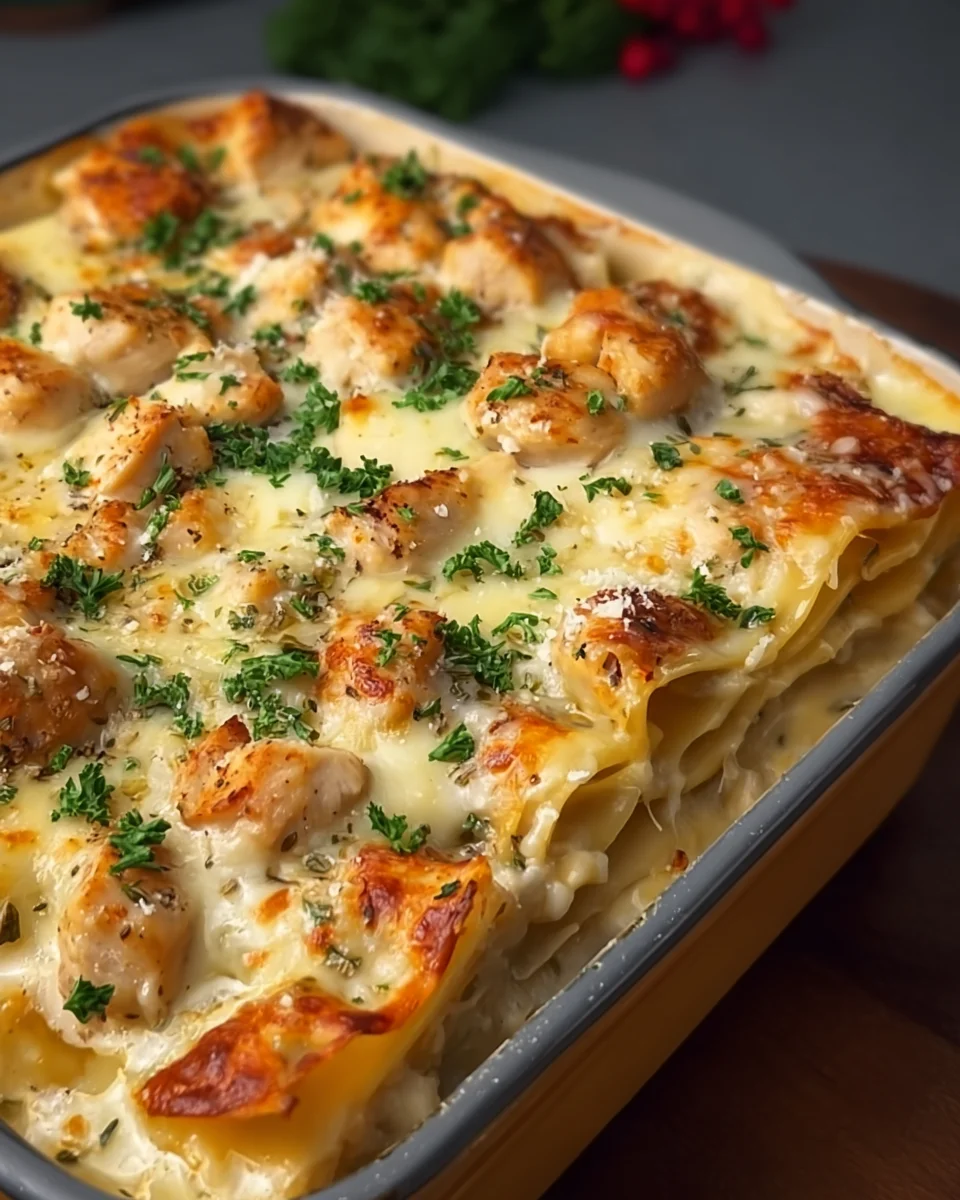 CHICKEN ALFREDO LASAGNA CHICKEN