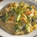 Cheesy Chicken Alfredo Broccoli Bake