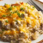 Cheesy Ground Beef and Rice Casserole