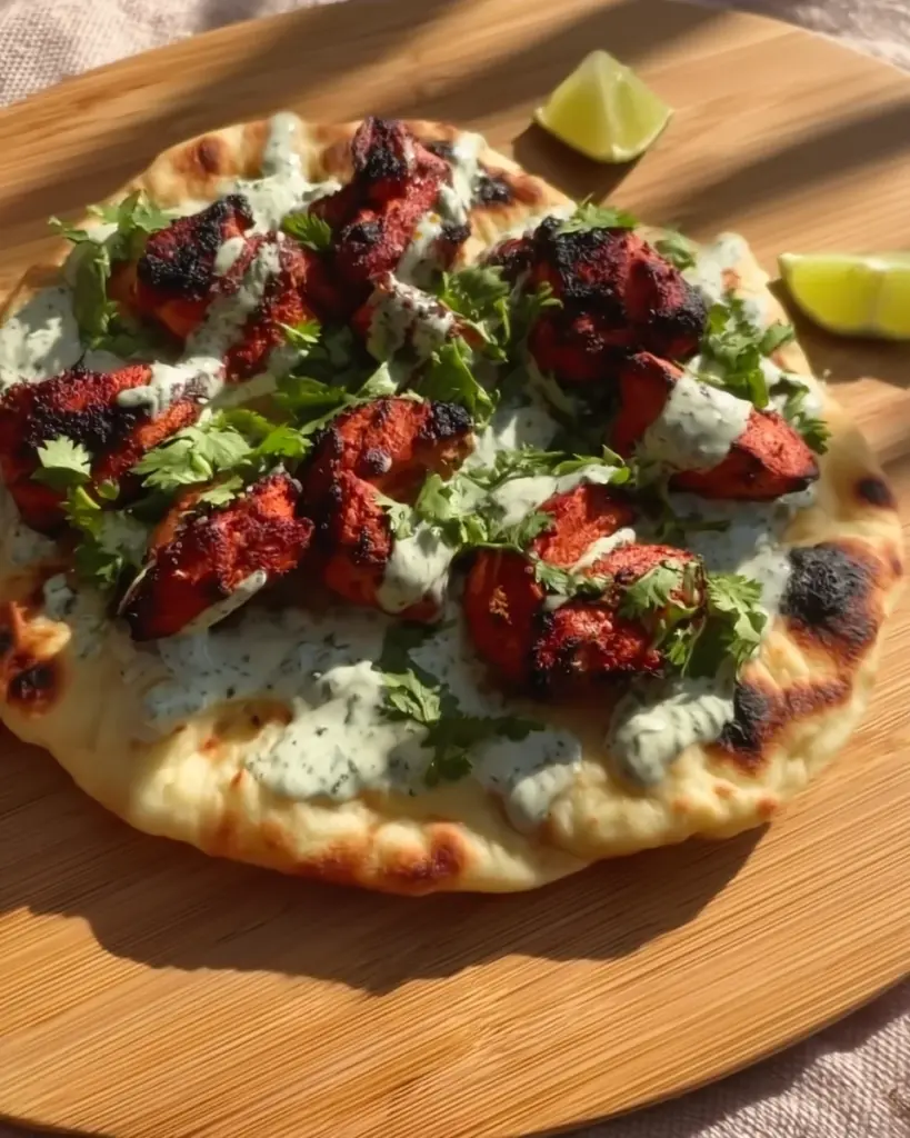 Chicken Tikka Garlic Flatbread