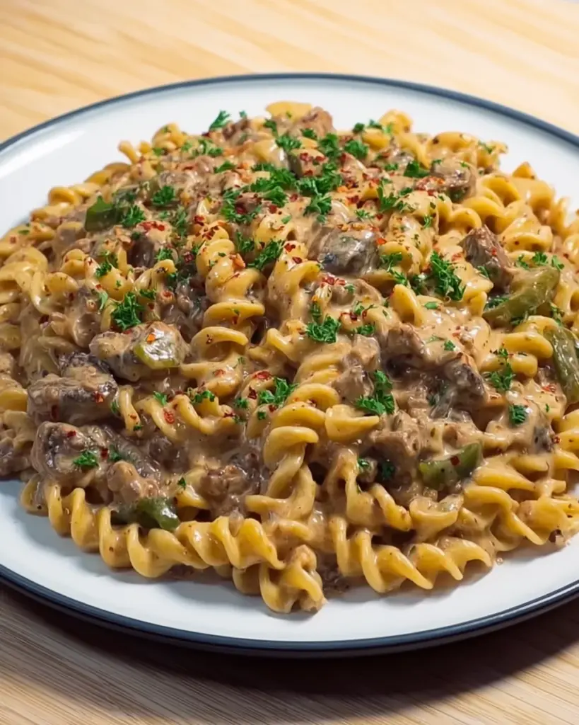 Creamy Philly Cheesesteak Pasta