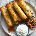 Greek chicken taquitos