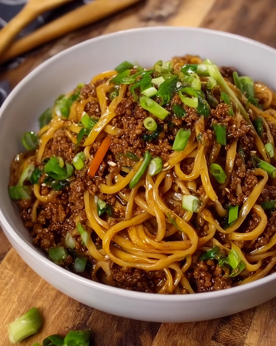 Ground Beef Mongolian Noodles Ground