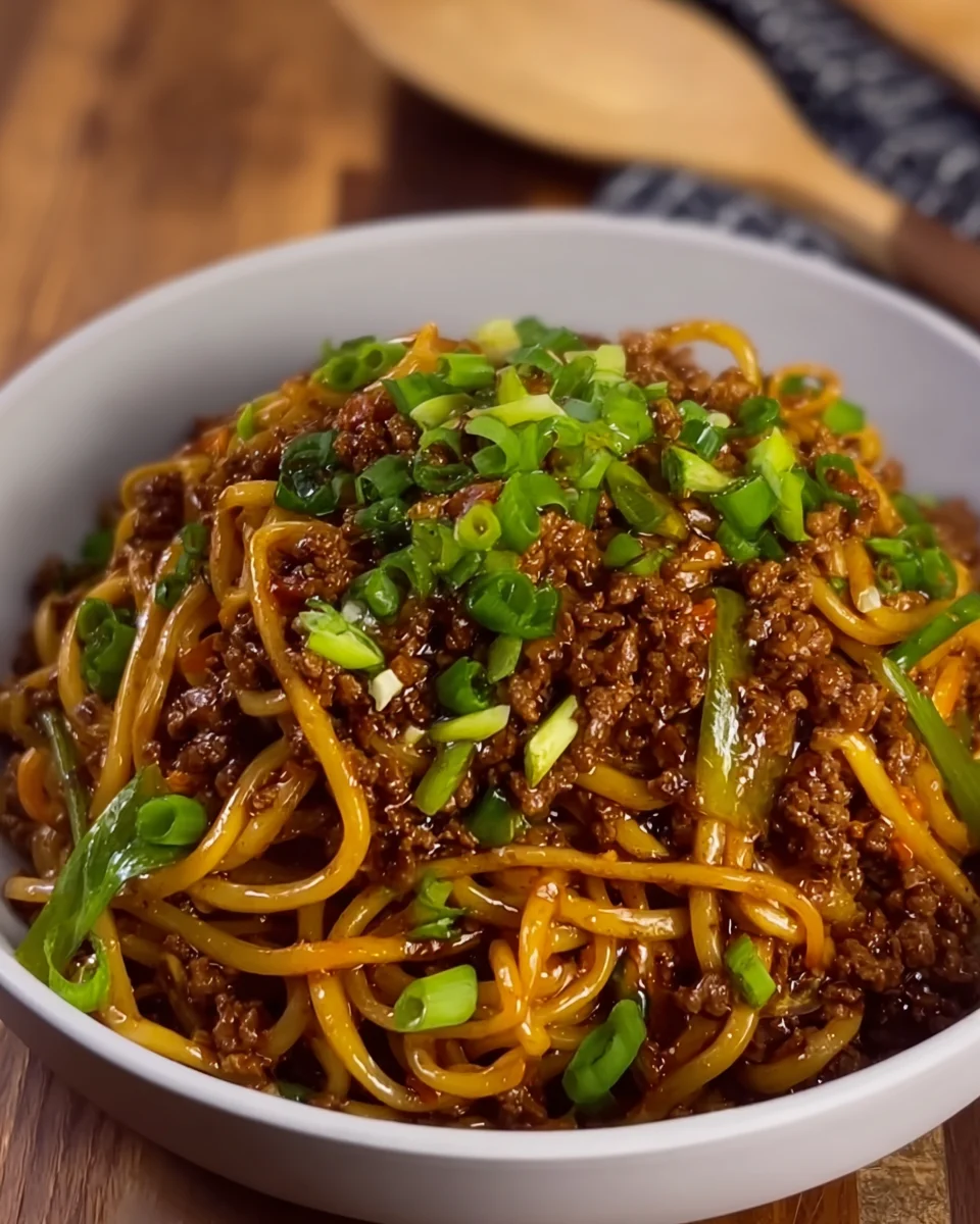 Ground Beef Mongolian Noodles Ground