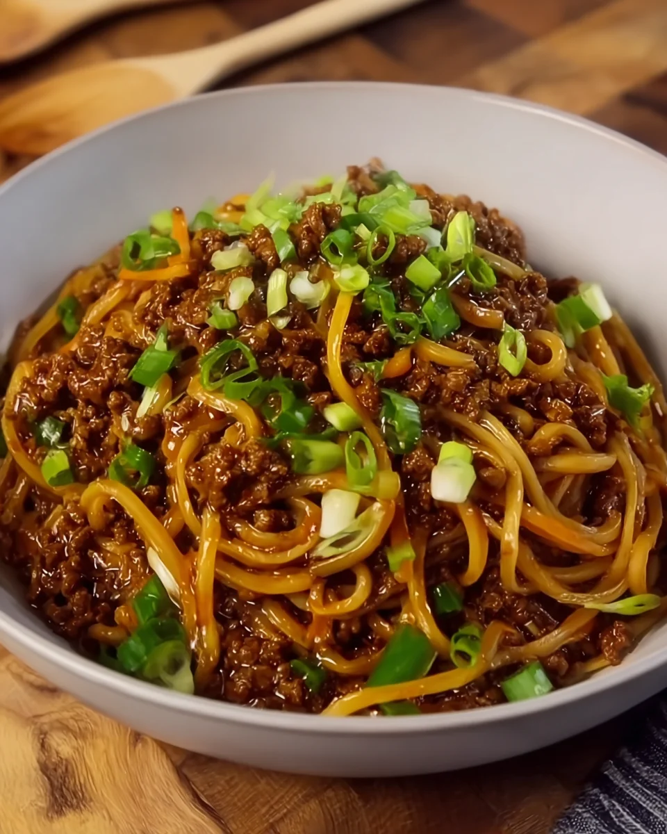 Ground Beef Mongolian Noodles Ground