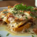 One Pan Creamy Baked Ravioli