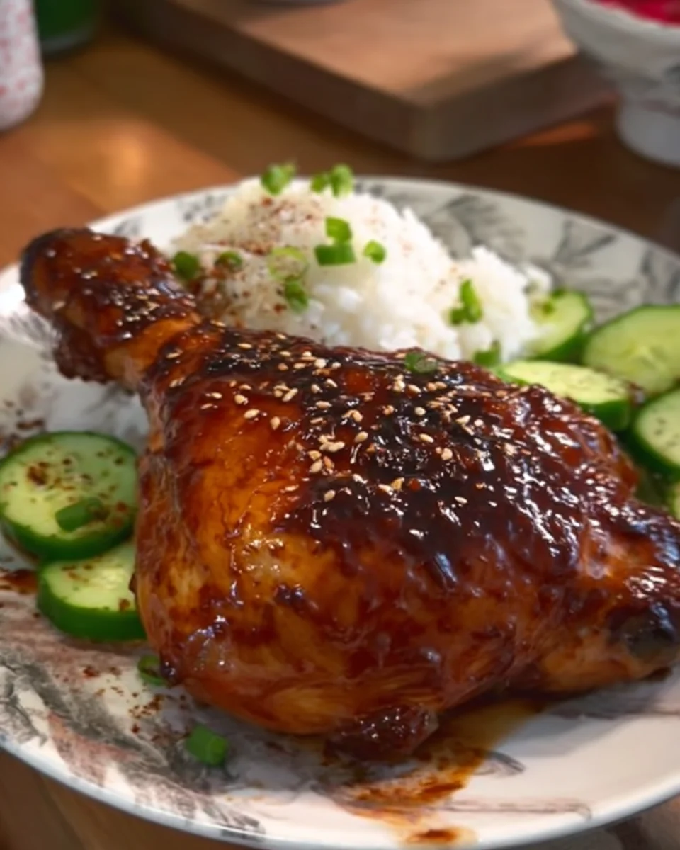 Oven Baked Honey Soy Glazed Chicken Leg