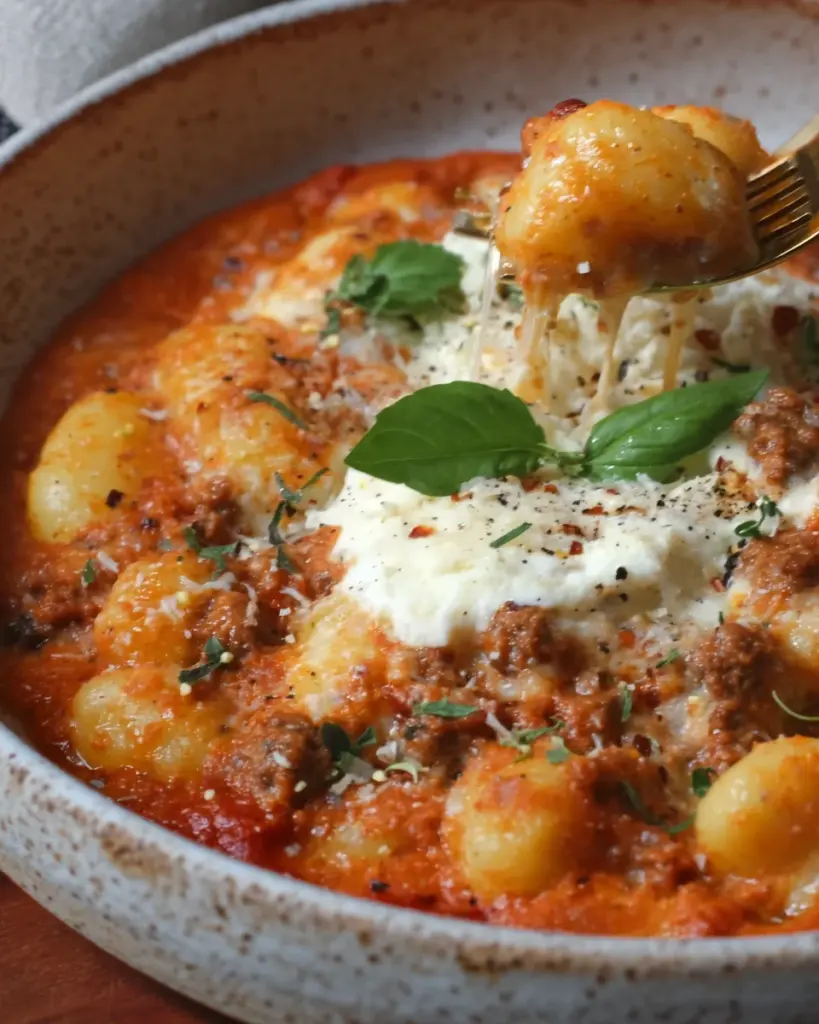 Three Cheese Baked Gnocchi
