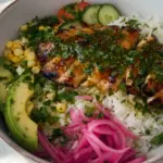 honey lime cilantro chicken & rice bowls